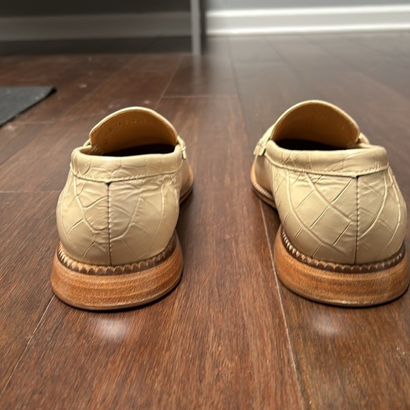 Freda Salvador Elba Penny Loafers in Sand Embossed Croc - Picture 7 of 16